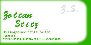 zoltan stitz business card
